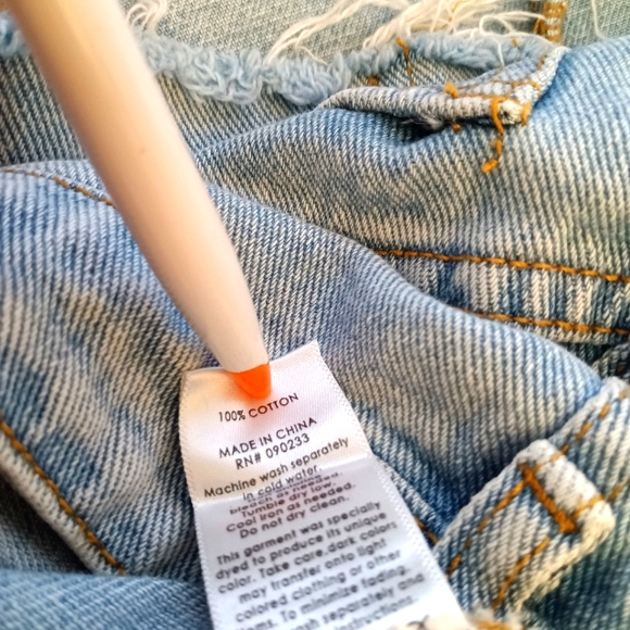 PACSUN Vintage Denim Skirt Size 25 Light Wash Button Front Pockets Raw Hem - Picture 7 of 9